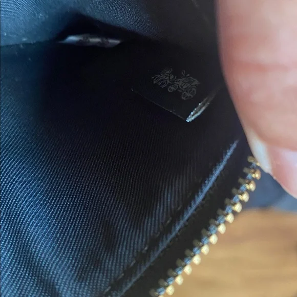 Coach Black Wallet with Wristlet Gold Accents - Picture 7 of 7